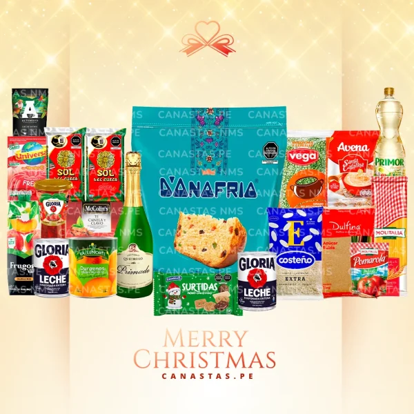 Canasta Navideña Amor de Navidad con productos para regalar