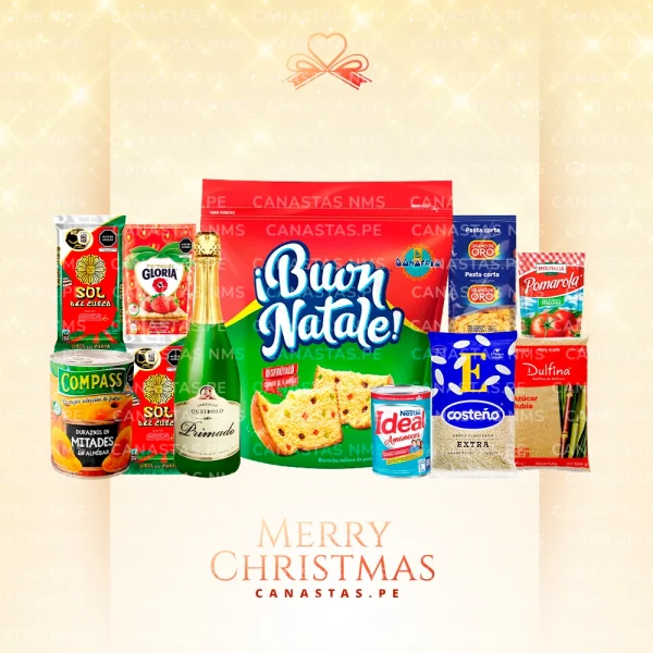 Canasta Navideña Maravillas de Navidad con productos para regalar