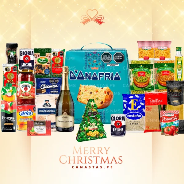 Canasta Navideña Prosperidad con productos para regalar