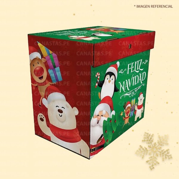Caja de cartón para canasta navideña