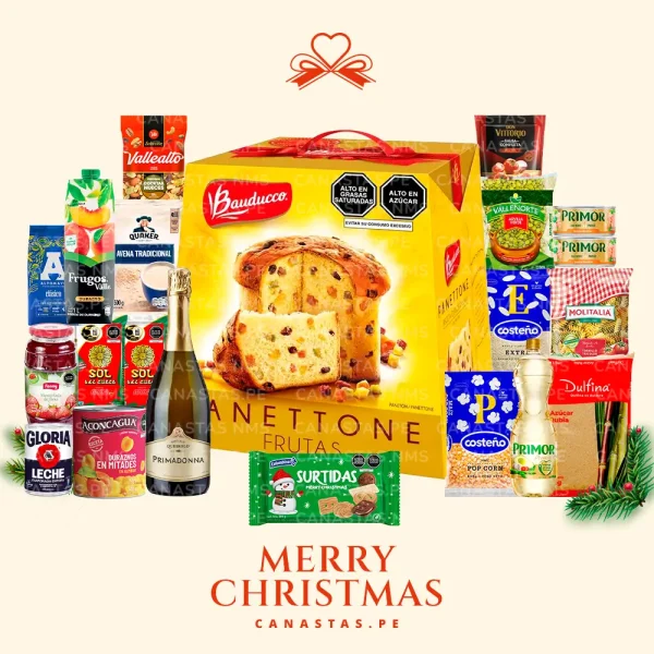 Canasta Navideña Dorada